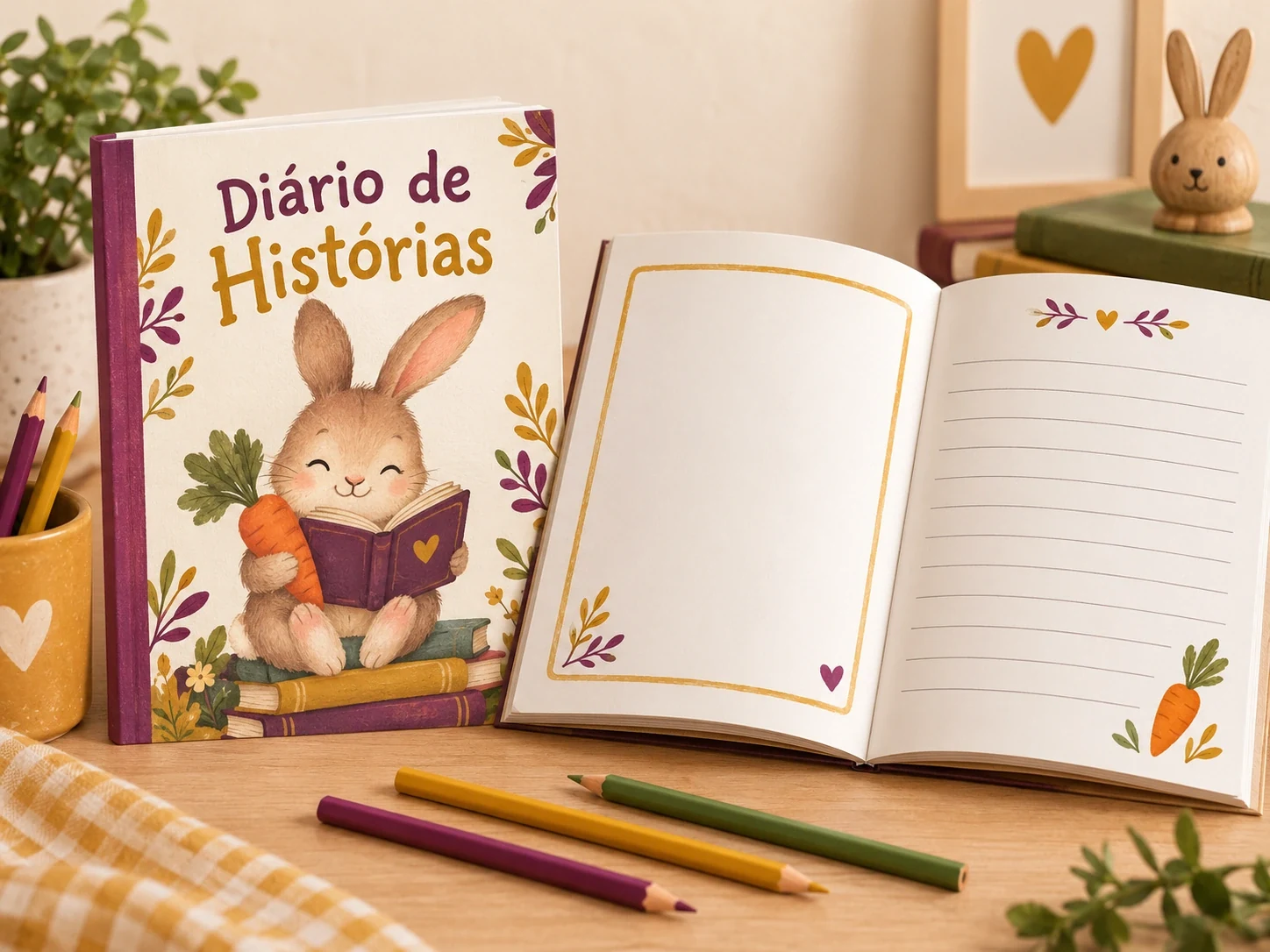 Mockup do bônus Diário de Histórias